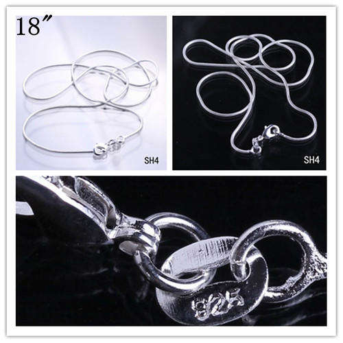 NECKLACE - SNAKE CHAIN - 1MM STERLING 925 SILVER NECKLACE - 18 INCH