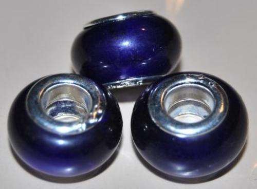 PANDORA STYLE 925 SILVER MURANO GLASS BEADS - ROYAL BLUE