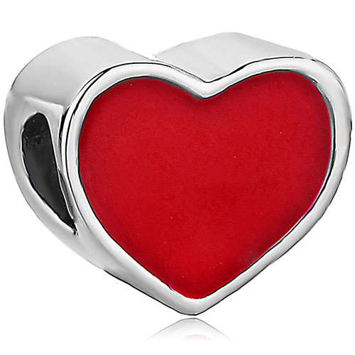 PUGSTER - RED DRIP GUM - HEART - EUROPEAN CHARM BEAD