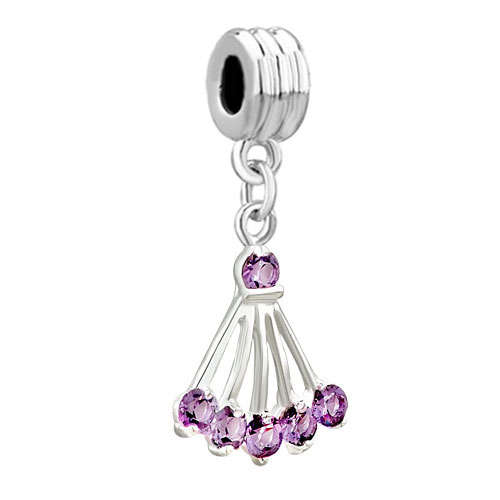 PUGSTER - SECTOR LIGHT - AMETHYST CRYSTAL - DANGLE SPACER CHARM BEAD