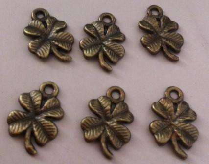 BRONZE FOUR LEAF CLOVER CHARMS - 16x13mm