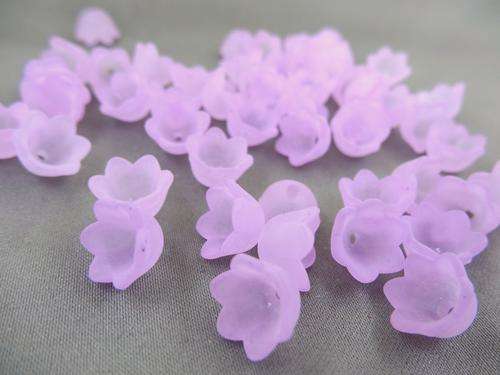 ACRYLIC - FROSTED - MAGENTA - BELL FLOWER - TULIP CUPS - BEADS/BEAD CAPS - 7x10mm