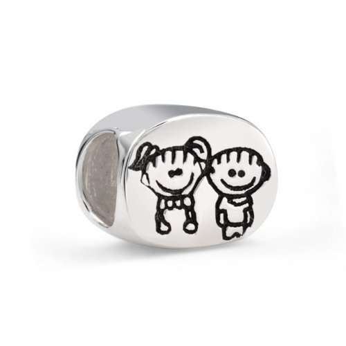 PANDORA STYLE ANTIQUE SILVER FAMILY EUROPEAN BARREL SPACER BEAD