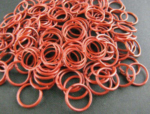 JUMP RINGS - COLORED - DOUBLE PLATED - RED - 8mm