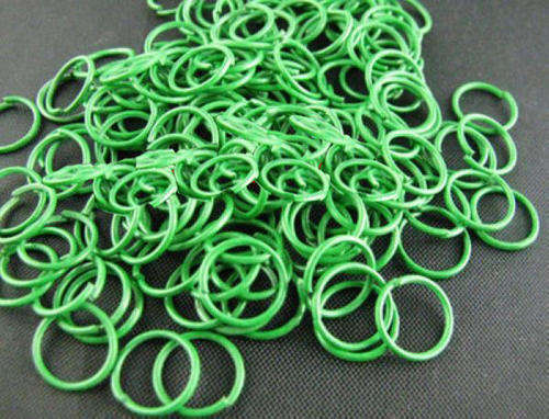 JUMP RINGS - COLORED - DOUBLE PLATED - GREEN - 6mm