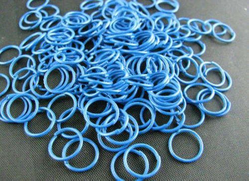 JUMP RINGS - COLORED - DOUBLE PLATED - BLUE - 6mm