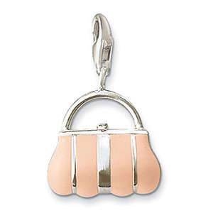 925 SILVER - CLIP ON CHARM - LIGHT PINK HANDBAG