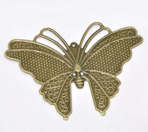 CONNECTORS - ANTIQUE BRONZE - BUTTERFLY - 6.9 x 5cm