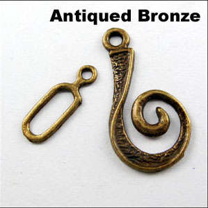 TOGGLE CLASPS - UNIQUE DESIGN - ANTIQUE BRONZE