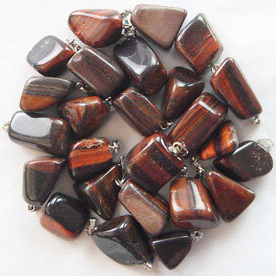 PENDANTS - RED TIGER EYE - TUMBLE - SOLD INDIVIDUALLY