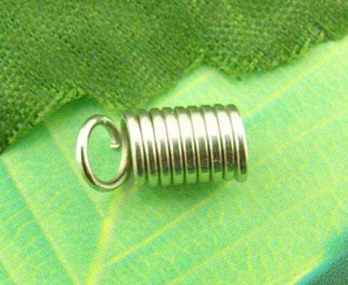 COIL END CRIMP FASTENERS - SILVER TONE - 5x10mm - SOLD IN 10 PER PACKET