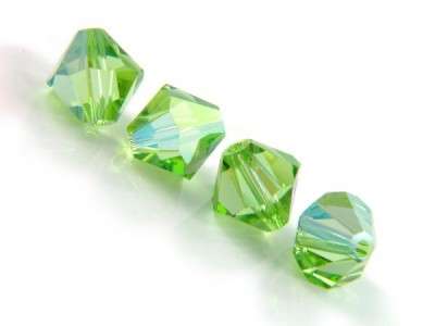 SWAROVSKI CRYSTAL - PERIDOT AB - 4mm - XILION BICONE BEADS - 5301