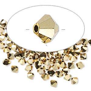 SWAROVSKI CRYSTAL - CRYSTAL AURUM 2X - 4mm - XILION BICONE BEADS - 5301