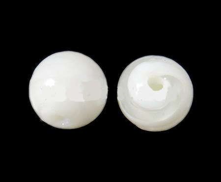GLASS - PLATED LAMPWORK BEADS - ROUND - WHITE SWIRL - 12mm