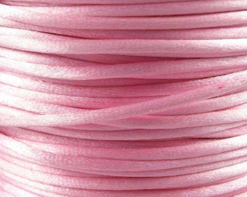 NYLON CORD - SATIN - RATTAIL - PINK - 2.5mm - SOLD PER METER