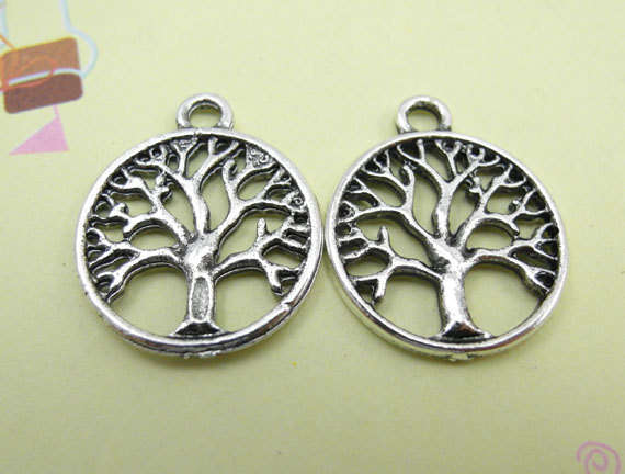 Pendants, Antique Silver Tree Of Life Pendants, 20mm (Loose)