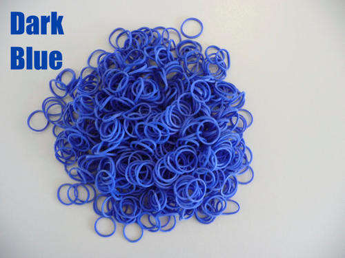 LOOM BANDS -  SOLID - DARK BLUE - REFILL KIT WITH CROCHET HOOK AND "S"-CLIPS - 600 PIECES