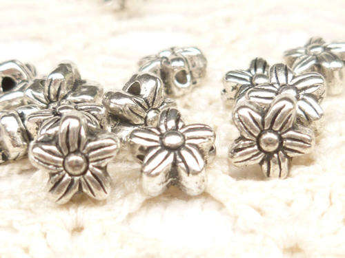 SPACER BEADS - ANTIQUE SILVER - DAISY- 6mm - SOLD PER PACK OF 5