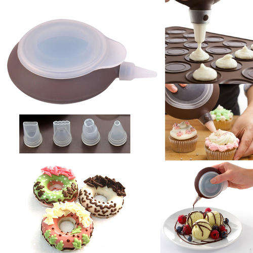 MACARON BAKING - CAKE DECORATING PEN - 3 NOZZLE SET - SILICONE