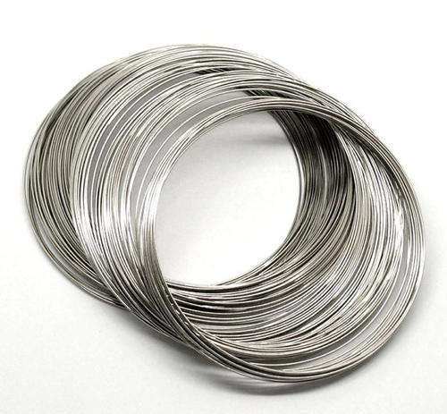 MEMORY WIRE - SILVER TONE - FOR BRACELETS - 22 GAUGE - 55-60mm DIAMETER - SOLD PER PACK OF 10 LOOPS
