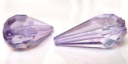 ACRYLIC - LILAC - FACETED - TEARDROP - BEADS - 11x24mm