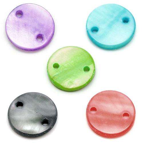 CONNECTORS - SHELL - RANDOMLY MIXED COLORS - 13mm