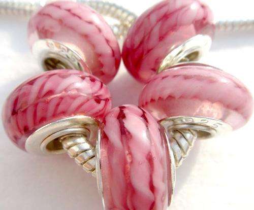 EUROPEAN STYLE - 925 SILVER CORE - UNIQUE - SEASCAPE - MURANO GLASS BEADS