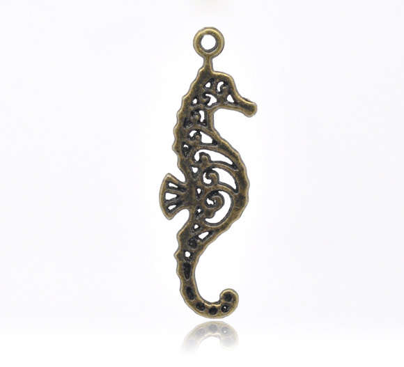 Bronze Tone Seahorse Charms Pendants Connectors