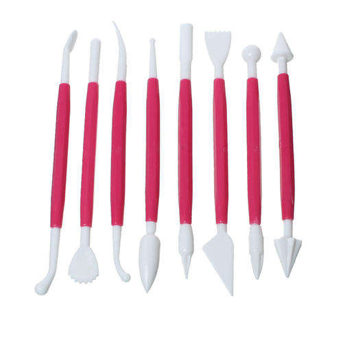 TOOL SET - SUGAR CRAFT - FONDANT - CERISE PINK - 8 PIECES