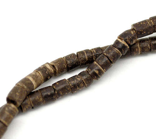 COCONUT WOOD - NATURAL - COLUMN - BEADS - 4mm