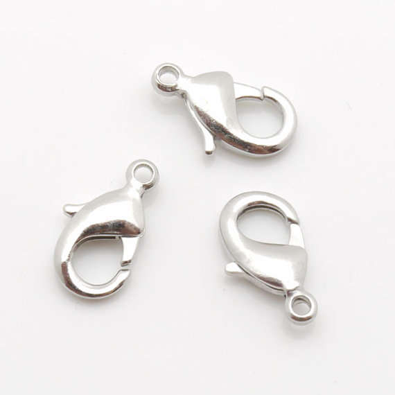 LOBSTER CLASPS - SILVER PLATED - 15x9mm - 5 PCS