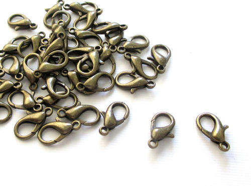 FINDINGS/CLASPS/LOBSTER CLASPS/BRONZE TONE LOBSTER CLASPS/BEADING LOBSTER CLASPS/15MM LOBSTER CLASPS