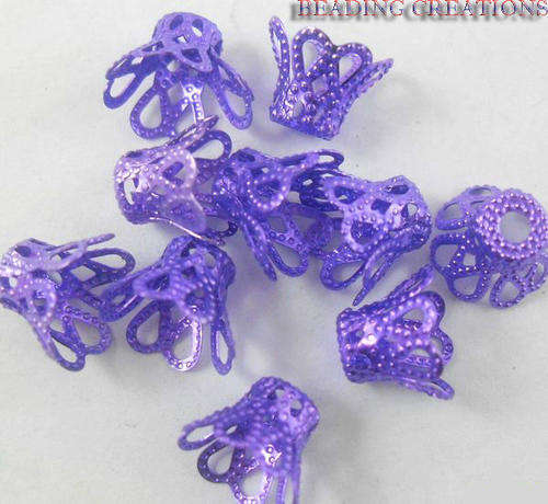Findings/Bead Caps Aluminium Purple 8mm