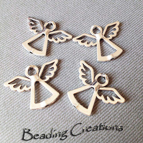 CHARMS - ANTIQUE SILVER -  CHRISTMAS ANGEL - 29x22mm