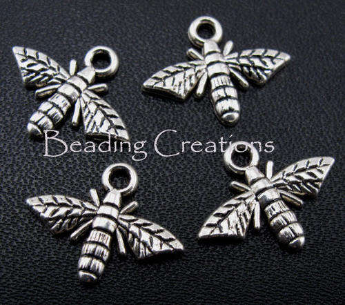 CHARMS - ANTIQUE SILVER - BEE - ALLOY - 17x10mm