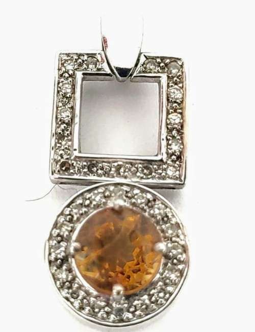 LOOK AT THIS BEAUT Pendant Diamonds 031ct and citrine