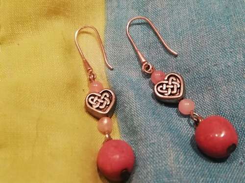 8 x dangle earrings, some with glass or gems. And one wire cross, Bulk sale together.