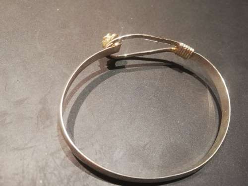 Rose clasp bangle, marked