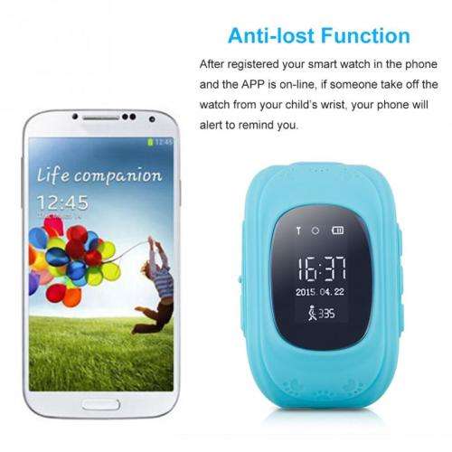 Q50 Bluetooth 4.0 GSM GPS Kids Smart Watch Phone - BLUE/PINK