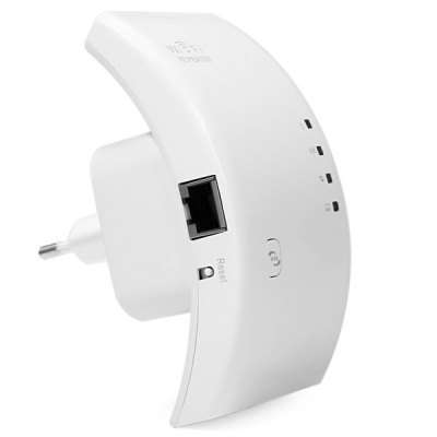 2.4GHz 300Mbps Wireless Repeater Router WiFi Signal Extender - White