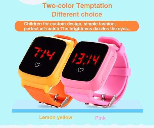 Q60 Cute children GPS + LBS real time tracking for kids Smart Watch - Pink and Yellow