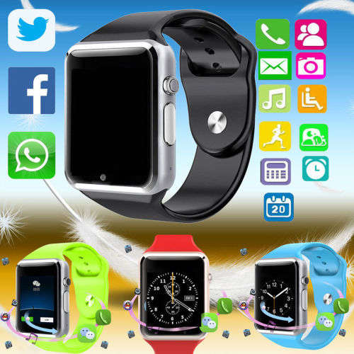 A1 Smart Watch phone with Bluetooth - support SIM card and TF Card - (Black, Blue, Red, Green, Pink)