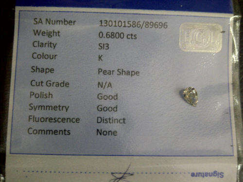EGL CERTIFIED *********** 0.68ct DIAMOND