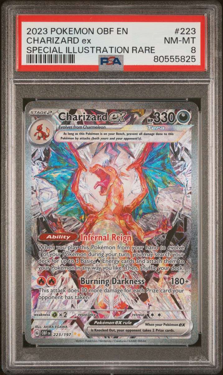 Pokemon Charizard ex - 223/197 - SV03: Obsidian Flames (OBF) - Graded - PSA 8 NM-MT