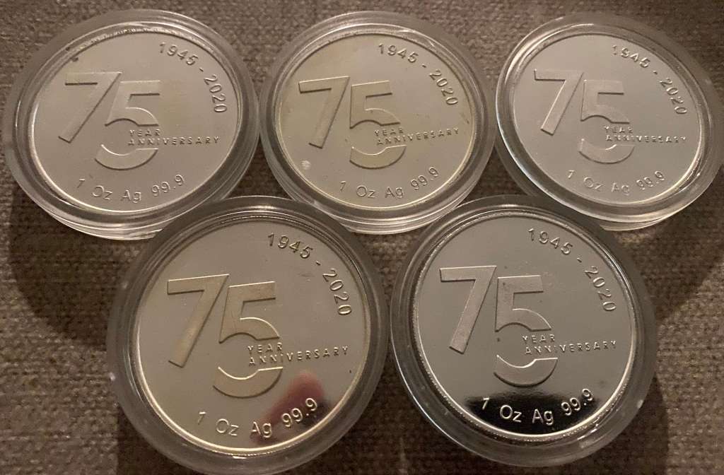 5 X SILVER CSIR ONE 1 Oz COINS