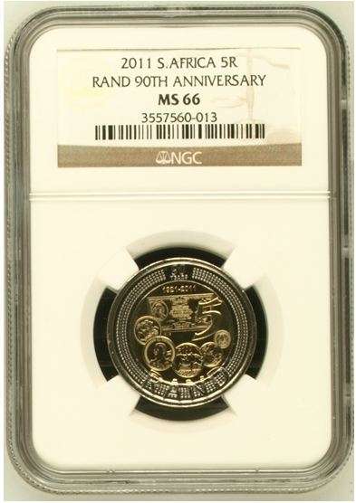 HIGH GRADE!!! SA RESERVE BANK NGC GRADED MS 66 90TH BIRTHDAY COIN. WHAT A BARGAIN!!
