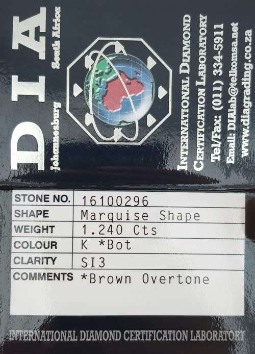 **CERTIFIED** MASSIVE | 1.240ct | MARQUISE CUT | CLARITY SI | DIAMOND | SOUTH AFRICA - BUY SAFE