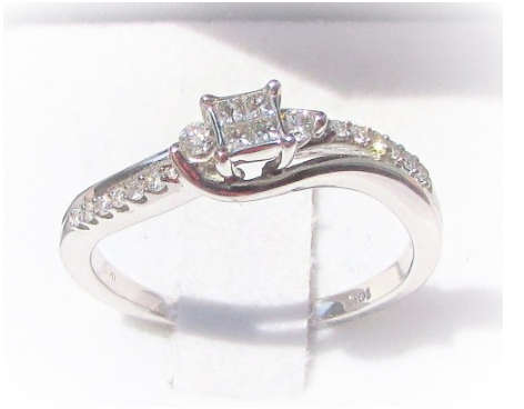 **TRILOGY DESIGN [R29639]** PRINCESS SWIRL [0.300ct] DIAMOND RING [WHITE GOLD] - BUY SAFE