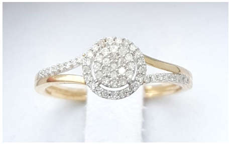 **SWIRL DESIGN [R27451]** ROUND CUT [0.300ct] DIAMOND RING [YELLOW GOLD] - BUY SAFE