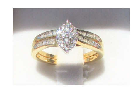 **SUPER SPECIAL [R35258]** DESIGNER TWINSET [0.400ct] DIAMOND RING + BAND [YELLOW GOLD] - BUY SAFE
